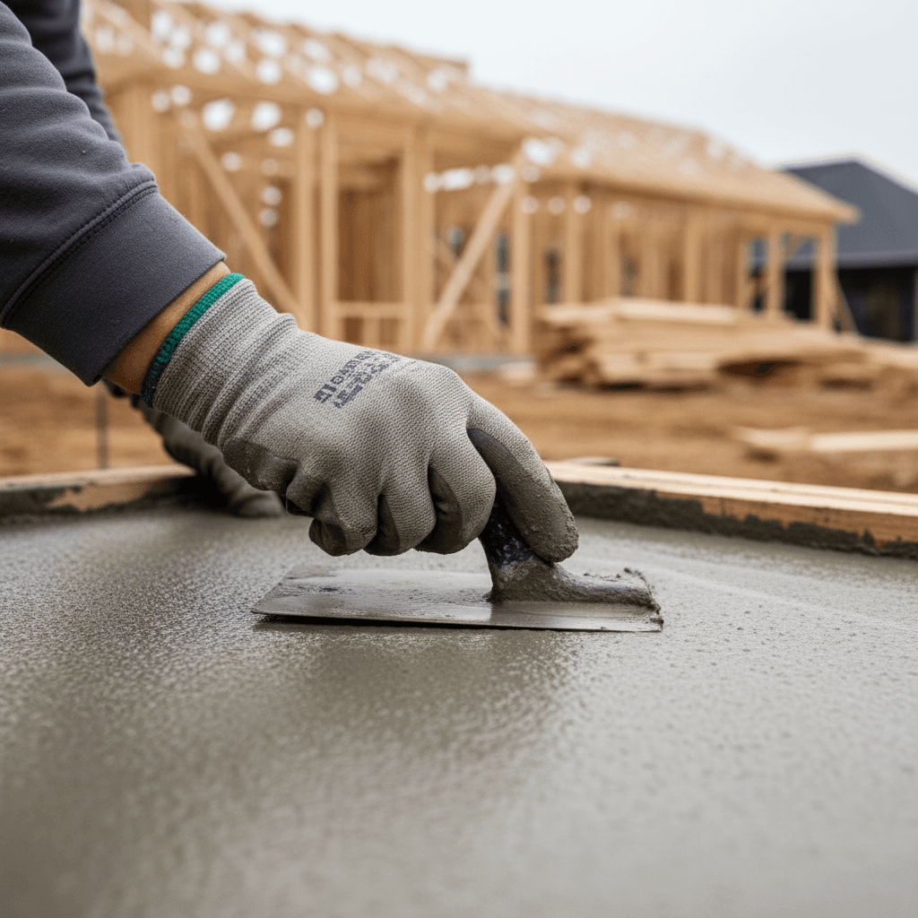 Concrete finishing work